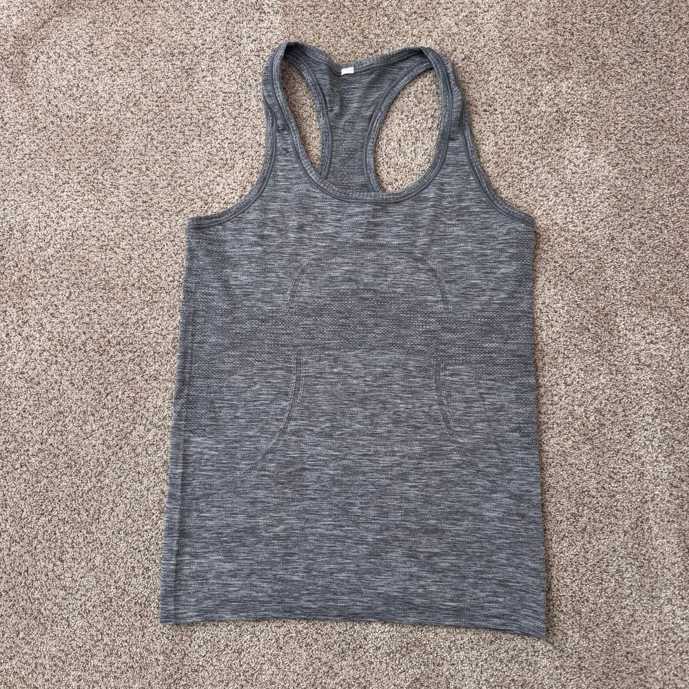 Lululemon Women's Run Swiftly Tech Racerback Tank Top Mesh Heather Gray Size 8